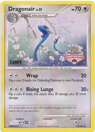 League & Championship Cards /146 Dragonair - 52/146 (State Championships) [Staff]  - Promo