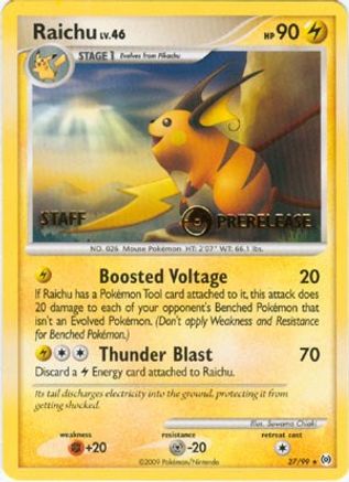 Nintendo Promos /99 Raichu - 27/99 (Prerelease) [Staff]  - Promo