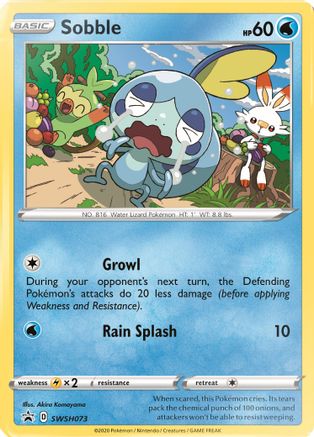 SWSH Sword & Shield Promo Cards  SWSH073 Sobble  - Holofoil - Promo