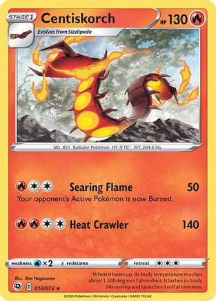 Champions Path  010/73 Centiskorch  - Holofoil - Holo Rare