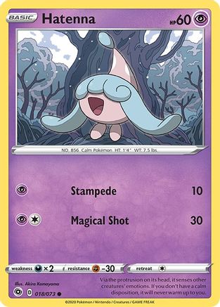 Champions Path  018/73 Hatenna  - Reverse Holofoil - Common