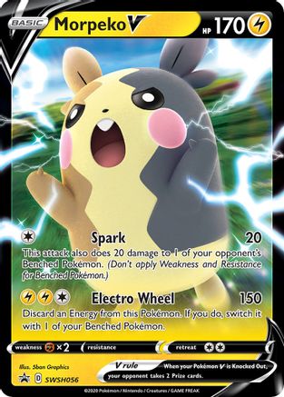 SWSH Sword & Shield Promo Cards  SWSH056 Morpeko V  - Holofoil - Promo