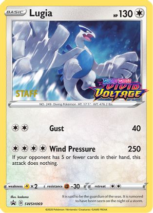 SWSH Sword & Shield Promo Cards  Lugia - SWSH069 (Prerelease) [Staff]  - Holofoil - Promo