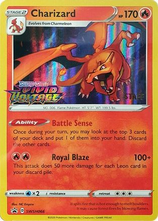 SWSH Sword & Shield Promo Cards  Charizard - SWSH066 (Prerelease) [Staff]  - Holofoil - Promo