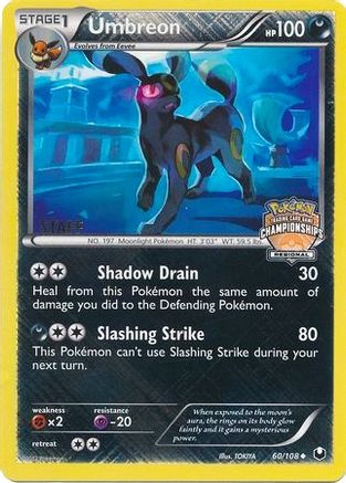 League & Championship Cards /108 Umbreon - 60/108 (Regional Championships) [Staff]  - Reverse Holofoil - Promo