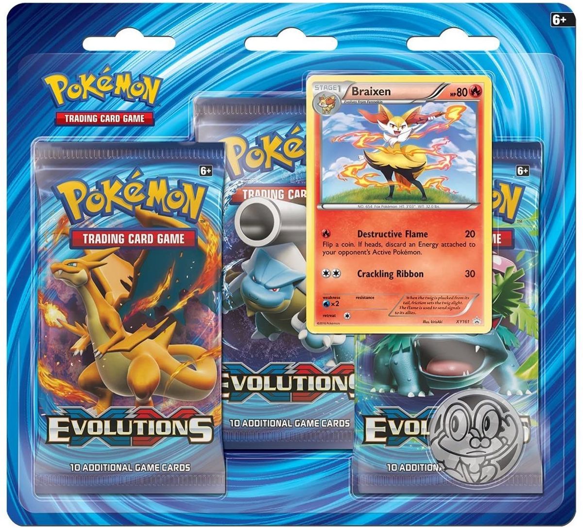 Pokemon XY - XY12 - Evolutions 3-Pack Blister (Braixen) (IMPERFECT CONDITION)