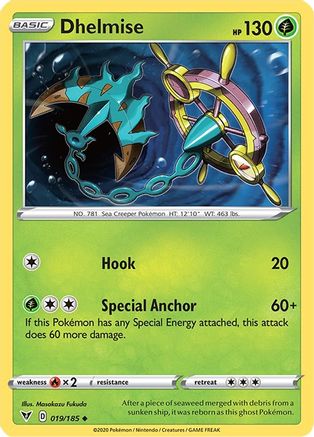 SWSH04 Vivid Voltage  019/185 Dhelmise  - Reverse Holofoil - Uncommon