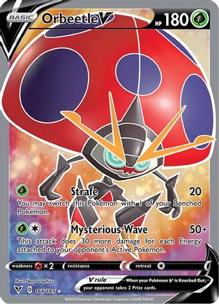 SWSH04 Vivid Voltage  166/185 Orbeetle V (Full Art)  - Holofoil - Ultra Rare