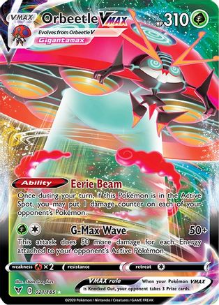SWSH04 Vivid Voltage  021/185 Orbeetle VMAX  - Holofoil - Ultra Rare