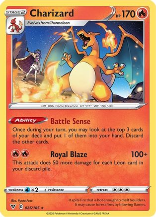 SWSH04 Vivid Voltage  025/185 Charizard  - Reverse Holofoil - Rare