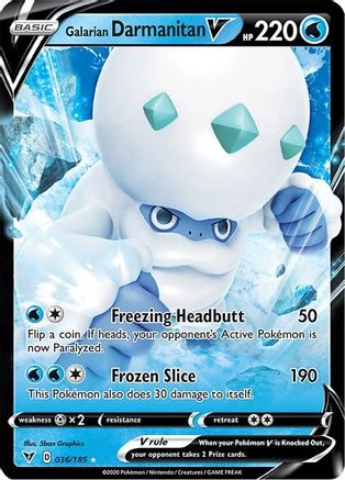 SWSH04 Vivid Voltage  036/185 Galarian Darmanitan V  - Holofoil - Ultra Rare