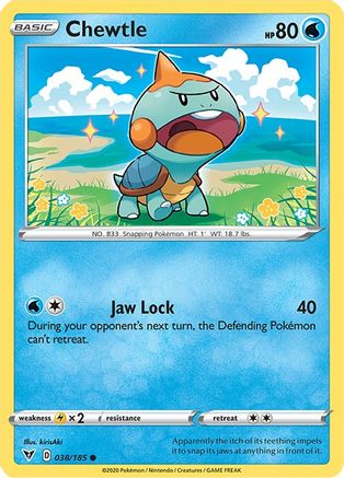 SWSH04 Vivid Voltage  038/185 Chewtle  - Reverse Holofoil - Common