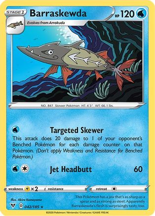 SWSH04 Vivid Voltage  042/185 Barraskewda  - Rare