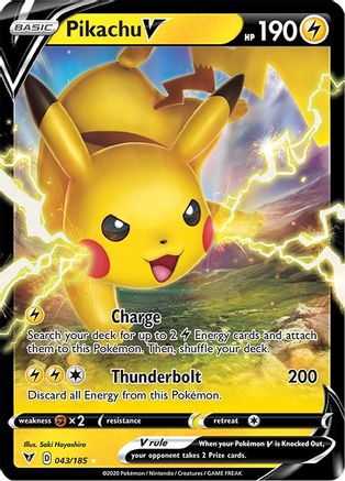 SWSH04 Vivid Voltage  043/185 Pikachu V  - Holofoil - Ultra Rare