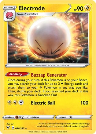 SWSH04 Vivid Voltage  046/185 Electrode  - Holofoil - Holo Rare