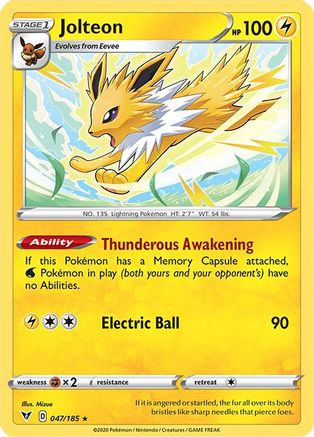 SWSH04 Vivid Voltage  047/185 Jolteon  - Rare