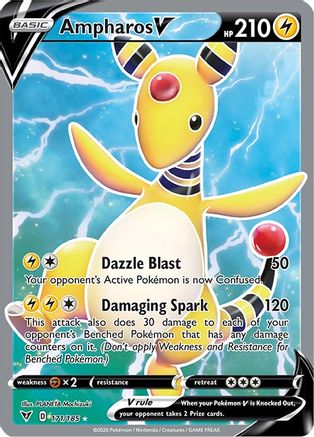 SWSH04 Vivid Voltage  171/185 Ampharos V (Full Art)  - Holofoil - Ultra Rare