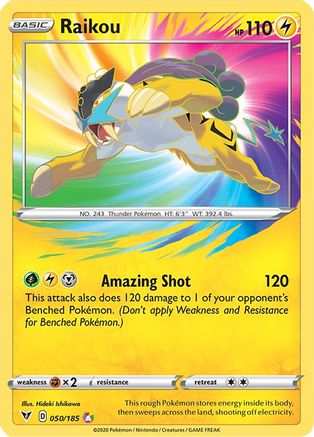 SWSH04 Vivid Voltage  050/185 Raikou  - Holofoil - Amazing Rare