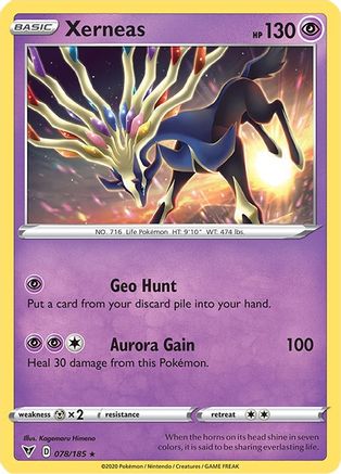 SWSH04 Vivid Voltage  078/185 Xerneas  - Holofoil - Holo Rare