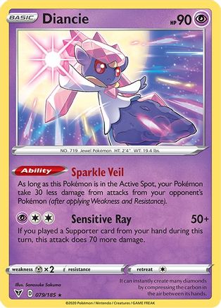 SWSH04 Vivid Voltage  079/185 Diancie  - Holofoil - Holo Rare
