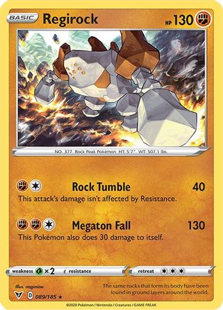 SWSH04 Vivid Voltage  089/185 Regirock  - Reverse Holofoil - Holo Rare