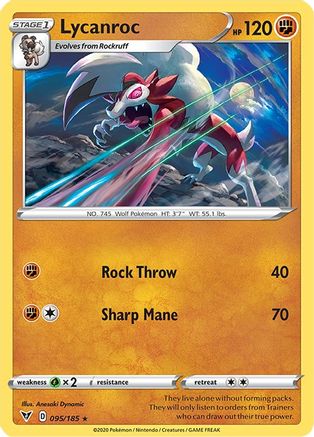 SWSH04 Vivid Voltage  095/185 Lycanroc  - Rare