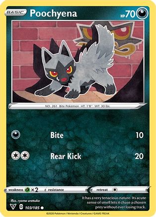 SWSH04 Vivid Voltage  103/185 Poochyena  - Common