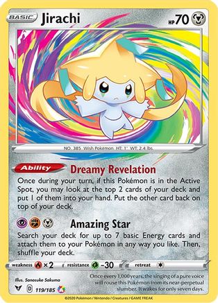 SWSH04 Vivid Voltage  119/185 Jirachi  - Holofoil - Amazing Rare
