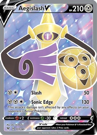 SWSH04 Vivid Voltage  177/185 Aegislash V (Full Art)  - Holofoil - Ultra Rare