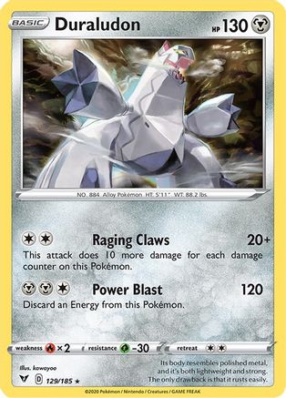 SWSH04 Vivid Voltage  129/185 Duraludon  - Reverse Holofoil - Holo Rare