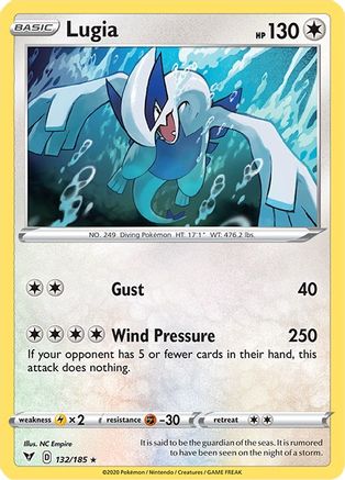 SWSH04 Vivid Voltage  132/185 Lugia  - Holofoil - Holo Rare