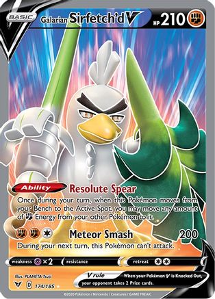 SWSH04 Vivid Voltage  174/185 Galarian Sirfetch'd V (Full Art)  - Holofoil - Ultra Rare