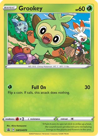 SWSH Sword & Shield Promo Cards  SWSH070 Grookey  - Holofoil - Promo