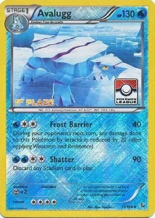 League & Championship Cards /106 Avalugg - 31/106 (Pokemon League) [1st Place]  - Reverse Holofoil - Promo