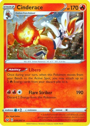 Miscellaneous Cards & Products  034/202 Cinderace  - Holofoil - Promo