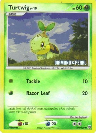 Burger King Promos /130 Turtwig - 103/130 [Diamond & Pearl]  - Reverse Holofoil - Promo