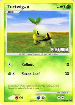 Burger King Promos /100 Turtwig - 77/100 [Platinum]  - Reverse Holofoil - Promo
