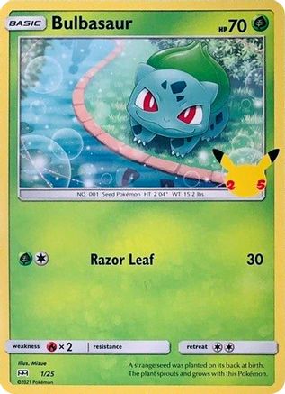 McDonalds 25th Anniversary Promos  001/25 Bulbasaur  - Holofoil - Promo