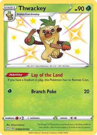 Shining Fates Shiny Vault  SV005/SV122 Thwackey  - Holofoil - Shiny Holo Rare