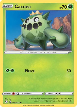 Shining Fates  004/072 Cacnea  - Reverse Holofoil - Common