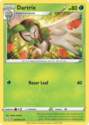 Shining Fates  007/072 Dartrix  - Uncommon