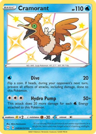 Shining Fates Shiny Vault  SV030/SV122 Cramorant  - Holofoil - Shiny Holo Rare