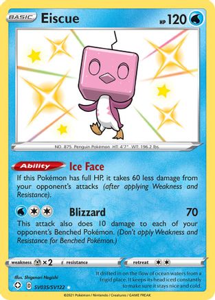 Shining Fates Shiny Vault  SV035/SV122 Eiscue  - Holofoil - Shiny Holo Rare