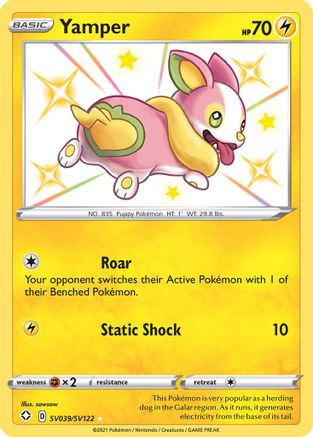 Shining Fates Shiny Vault  SV039/SV122 Yamper  - Holofoil - Shiny Holo Rare