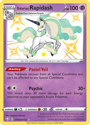 Shining Fates Shiny Vault  SV048/SV122 Galarian Rapidash  - Holofoil - Shiny Holo Rare