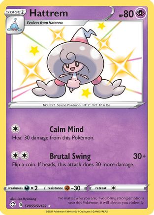 Shining Fates Shiny Vault  SV055/SV122 Hattrem  - Holofoil - Shiny Holo Rare