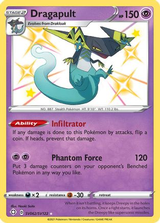 Shining Fates Shiny Vault  SV062/SV122 Dragapult  - Holofoil - Shiny Holo Rare