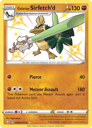 Shining Fates Shiny Vault  SV064/SV122 Galarian Sirfetch'd  - Holofoil - Shiny Holo Rare