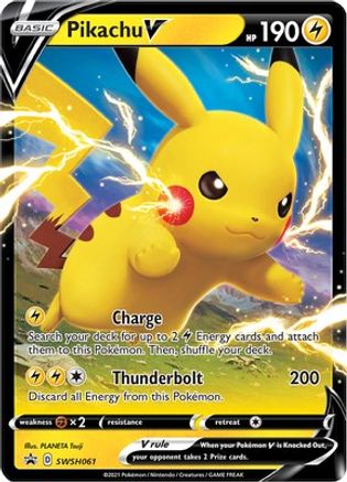 SWSH Sword & Shield Promo Cards  SWSH061 Pikachu V  - Holofoil - Promo