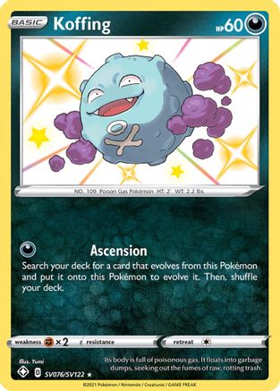 Shining Fates Shiny Vault  SV076/SV122 Koffing  - Holofoil - Shiny Holo Rare